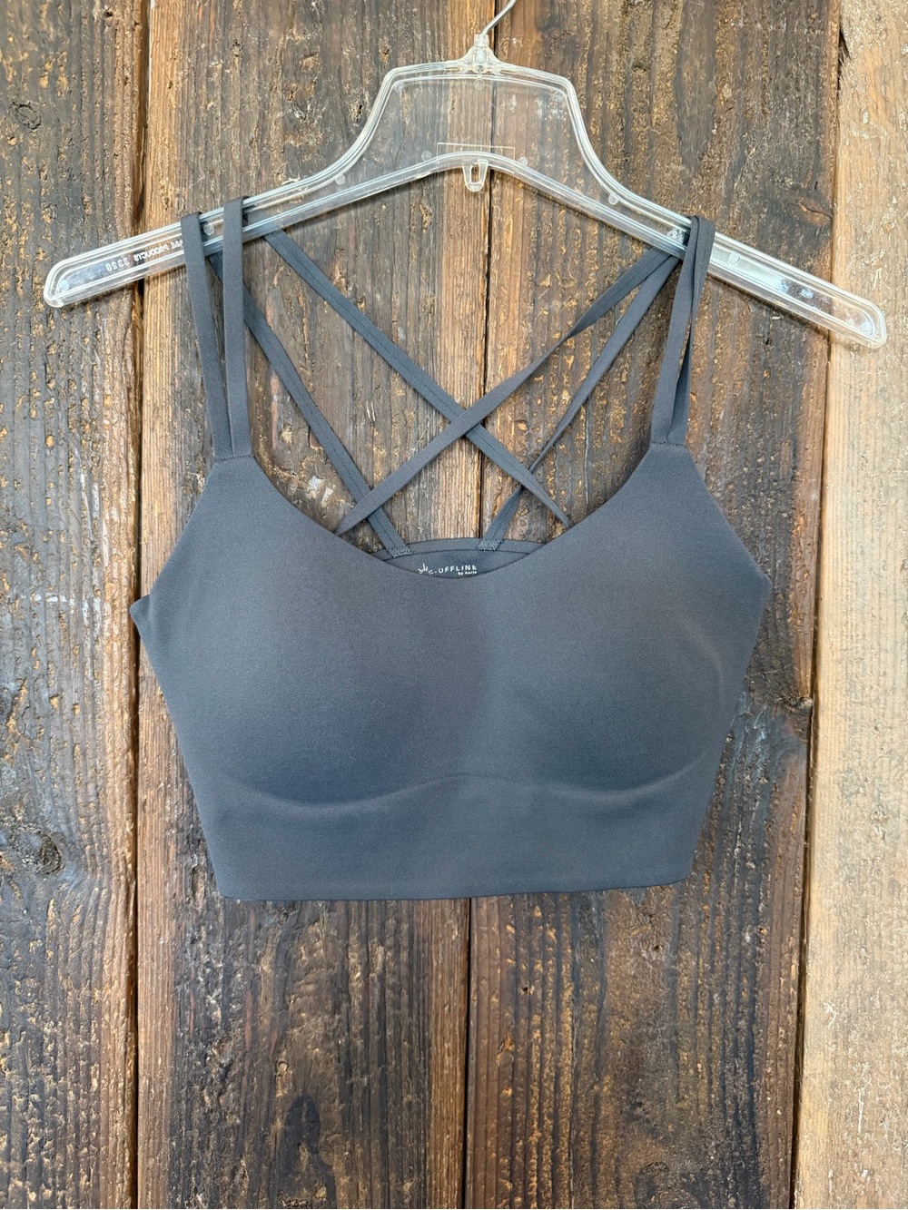 Crisscross Strappy Seamless Sports Bralette - Black